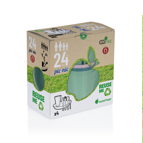 Set picnic 24 piezas en caja - Soft Colors