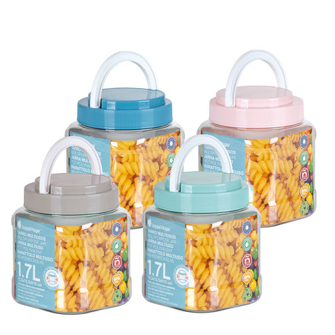 Tarro Cuadrado Hermético Premium 1,7L - Soft Colors