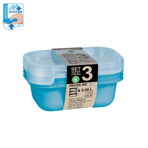 TaperFresh Rectangular 0,50 L Set 3 - Soft Colors
