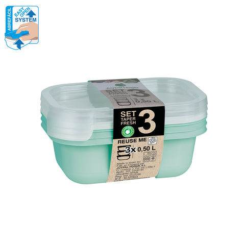 TaperFresh Rectangular 0,50 L Set 3 - Soft Colors