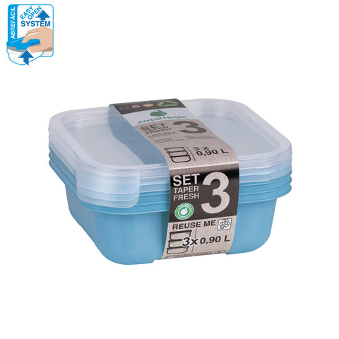 TaperFresh Cuadrado 0,90 L SET 3 - Soft Colors
