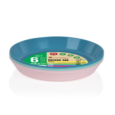 Platos Set 6 Picnic (18,5X2,5cm) - Soft Colors