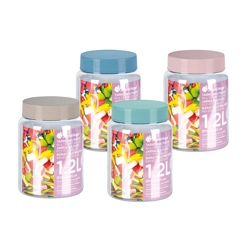 Tarro Hermético PET 1,20 L - Soft colors