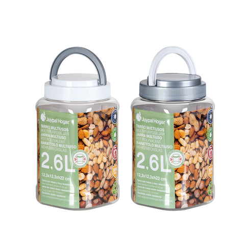 Tarro Cuadrado Hermético Premium 2,6L