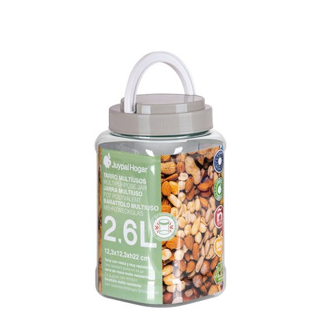 Tarro Cuadrado Hermético Premium 2,6L - Soft Colors