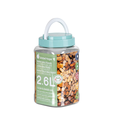 Tarro Cuadrado Hermético Premium 2,6L - Soft Colors