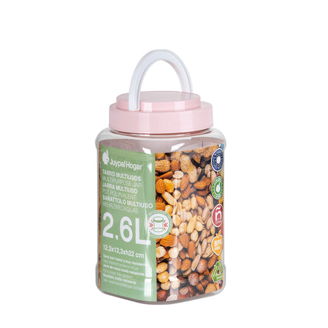 Tarro Cuadrado Hermético Premium 2,6L - Soft Colors