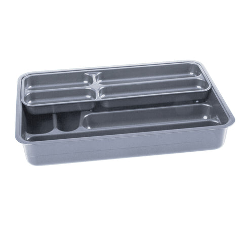 Cubertero de cajón doble PREMIUM (42 x 29 x h7 cms.) Gris