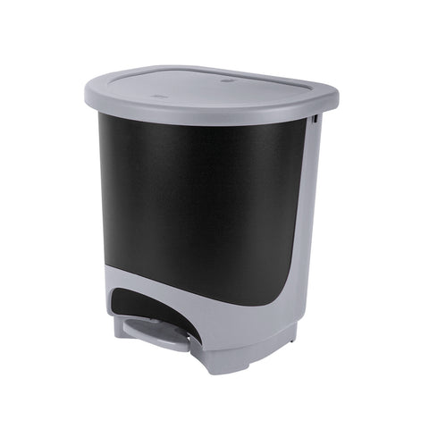 Cubo de Basura con Pedal 30 L Negro/Gris