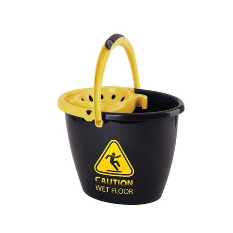 Cubo Fregona Oval. IML CAUTION PREMIUM + Escurridor Clásico 14 L