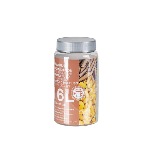 Tarro Hermético PET 1,6L - Juypal Hogar | Tienda de productos de menaje para el hogar