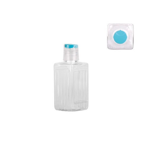 TRAVEL-COSMETIC Botella Cuadrada PUSH 100 ML transparente - Menaje Juypal