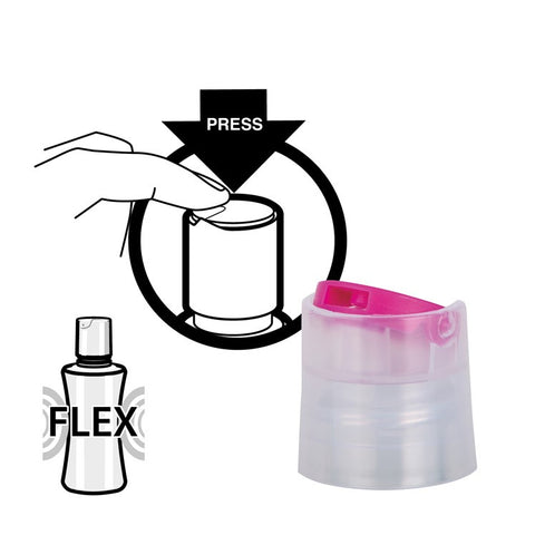 TRAVEL FLEX Botella Redonda PUSH 100 ML Transparente - Menaje Juypal