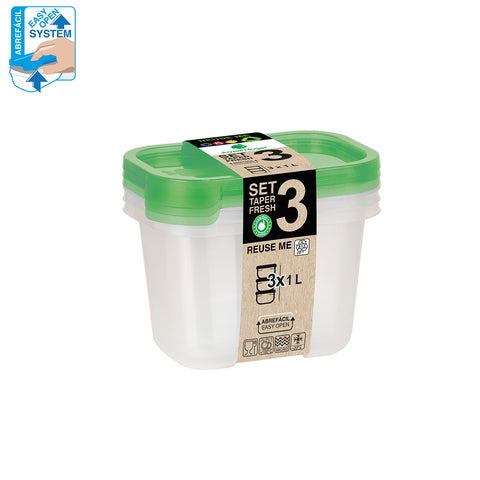 TaperFresh Rectangular 1 L Set 3