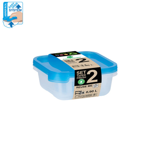TaperFresh Cuadrado  0,90 L SET 2