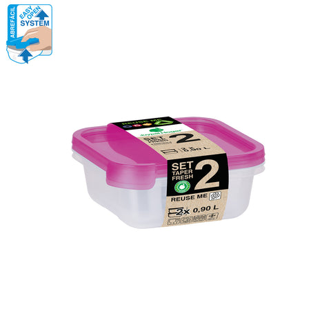 TaperFresh Cuadrado  0,90 L SET 2