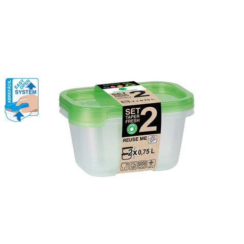 TaperFresh Rectangular 0,75 L SET 2