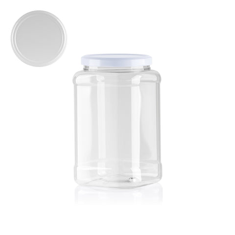 Tarro Hermético Cuadrado + Tapa Metalica 2,60 L