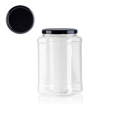 Tarro Hermético Cuadrado + Tapa Metalica 2,60 L