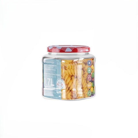Tarro Hermético Cuadrado + Tapa Metalica 1,70 L