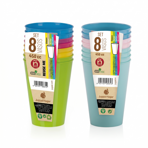 Vasos Set 8 picnic 0,45 L