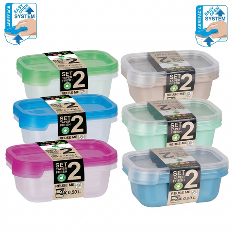 TaperFresh Rectangular 0,50 L SET 2