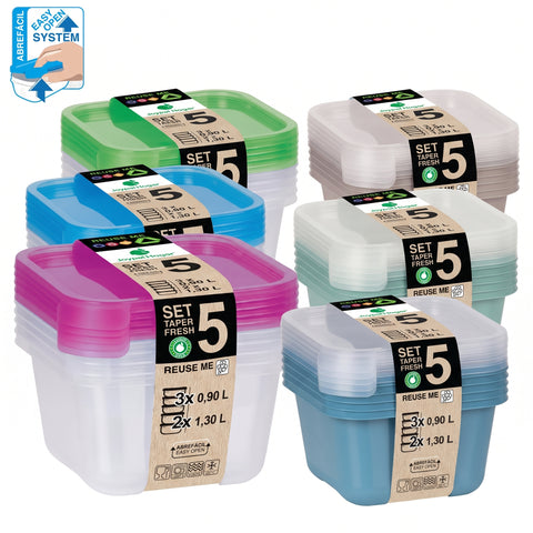TaperFresh Cuadrado 5,30 L Set 5 MIX