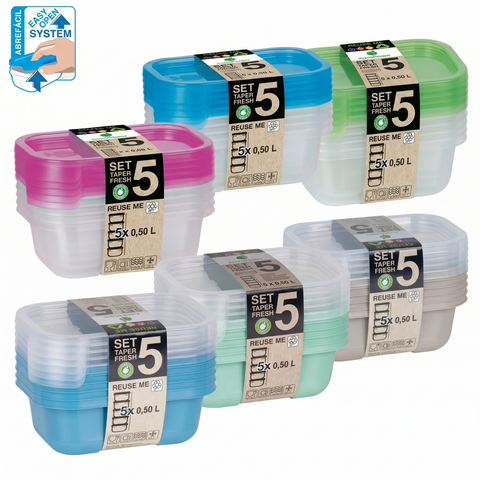 TaperFresh Rectangular 0,50 L SET 5