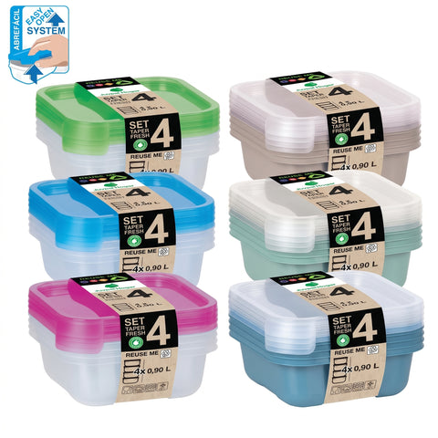 TaperFresh Cuadrado 0,90 L SET 4