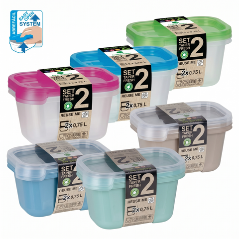 TaperFresh Rectangular 0,75 L SET 2