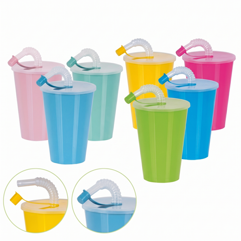 Vaso + Tapa con Caña 0,45L