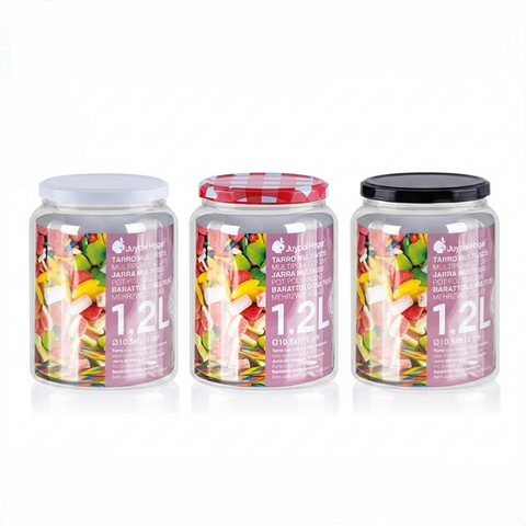 Tarro hermetico redondo + Tapa Metalica 1,20 L