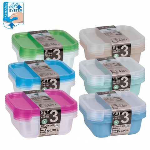 TaperFresh Cuadrado 0,90 L SET 3