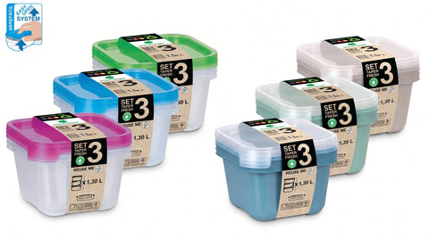 TaperFresh Cuadrado 1,30 L SET 3
